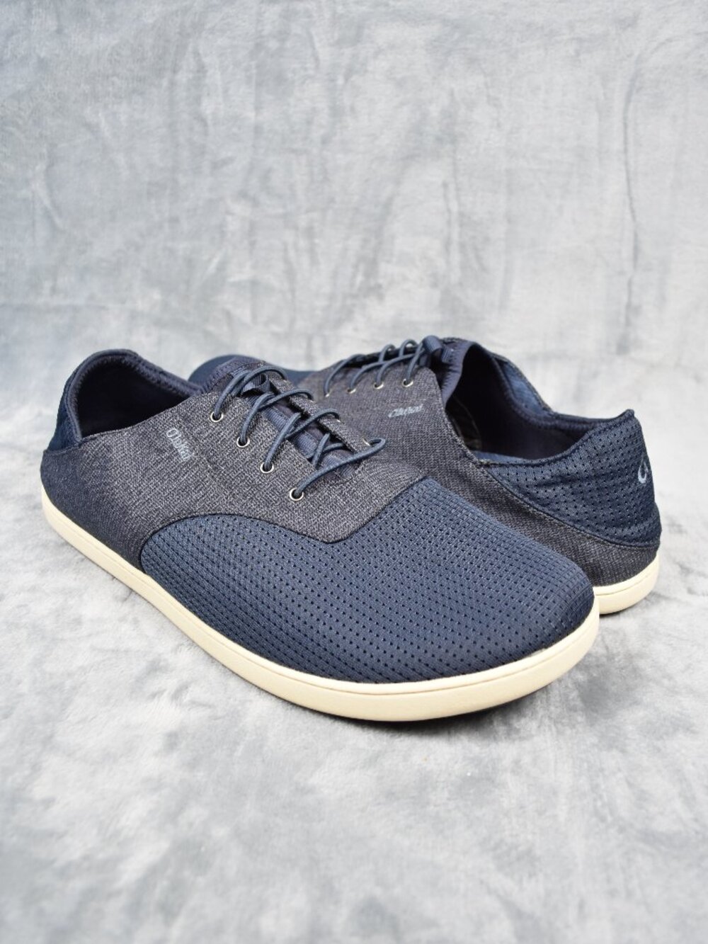 OluKai Navy Nohea Moku No Tie Fishing Beach Boat Shoes Men Size 14